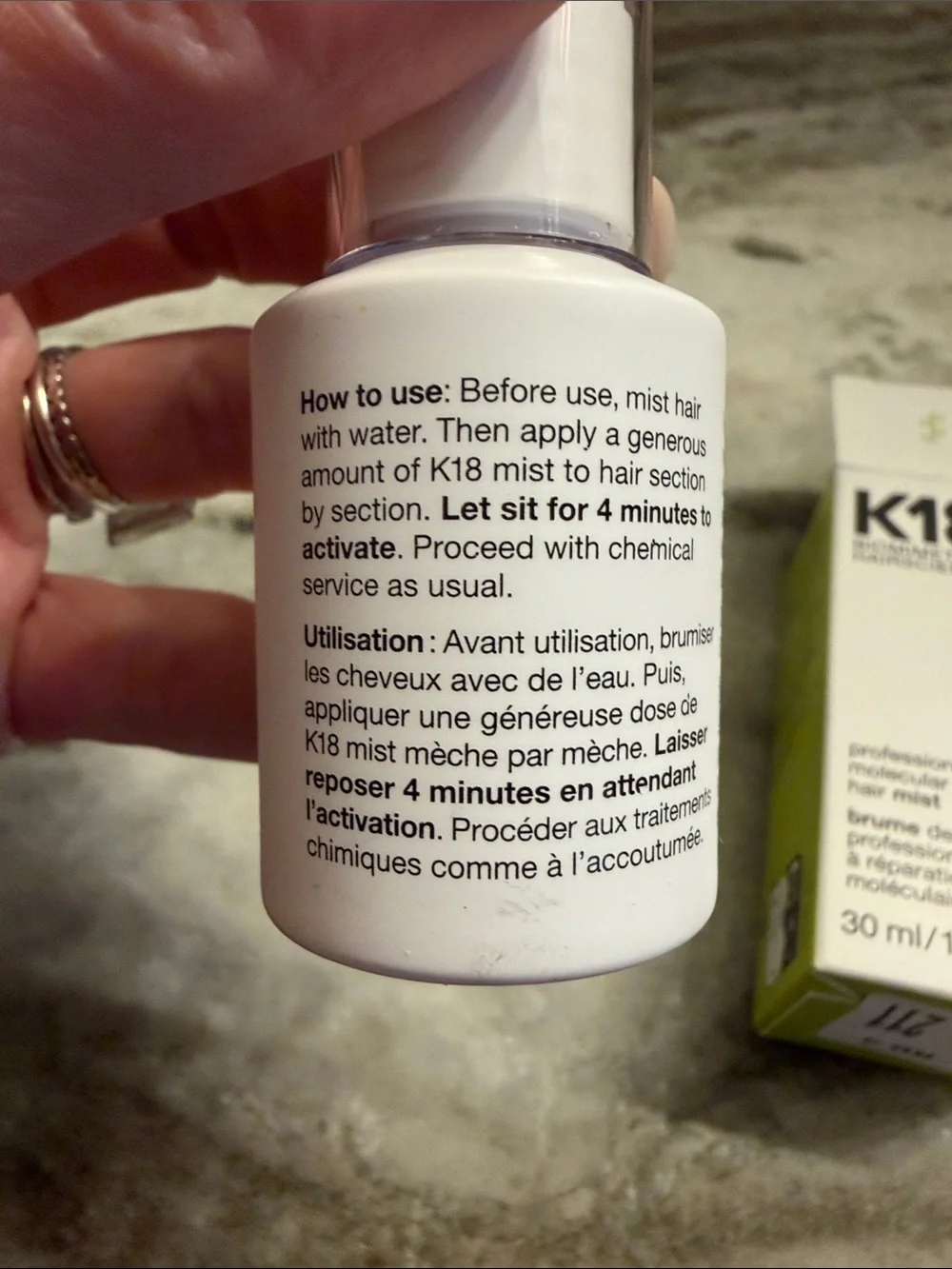 K18 Professional Molecular Repair Hair Mist — White